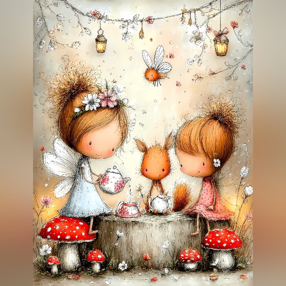 4pc Sweet Tea Time Prints